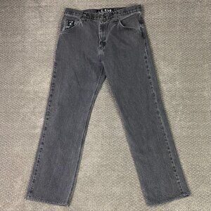 LC King Jeans Men's 34 x 32 Fits 34 x 30 Black Pointer Denim Workwear Cotton USA